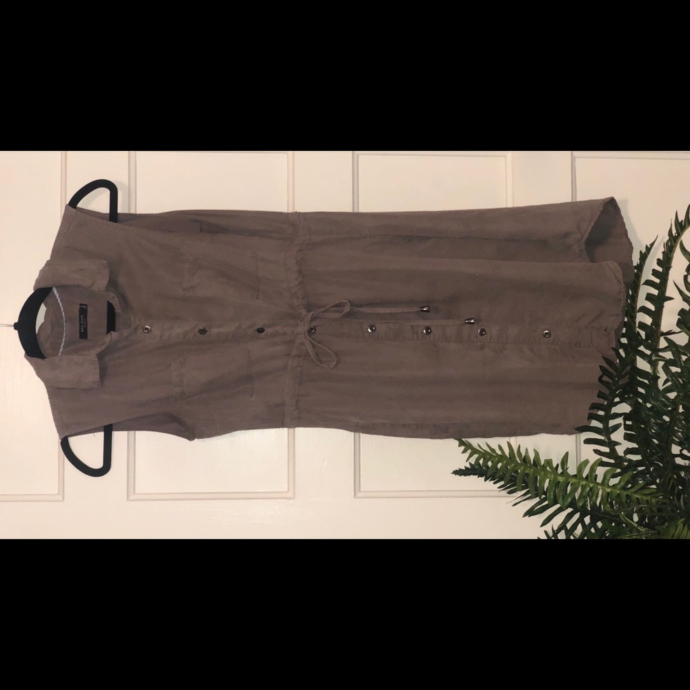 Max Jeans Tie Waist Shirt Dress sz S